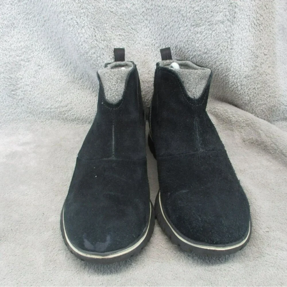 Sorel Shoes Womens Size 8 Black Suede Pull On Ankle Snow Boots *Read*